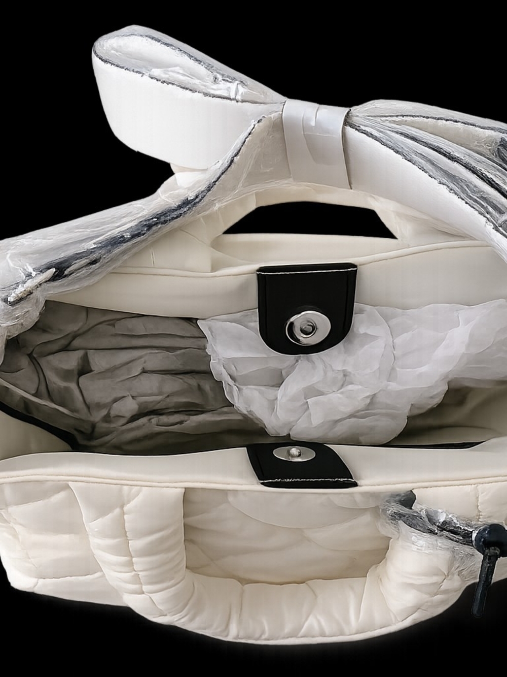 ☁️ LIKE DREAMS Sweet Dreams Puffer Crossbody Bag Ivory NWT Floral Charm 🏵 - Picture 6 of 7